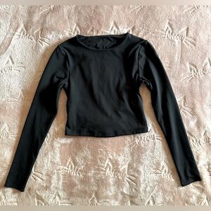 Gilly Hicks Black Fitted Crop Bodysuit